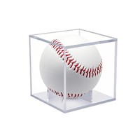 Vitrine de présentation de balles de baseball en PS anti-UV pour balles de 9 pouces - Haute transparence, anti-poussière, empilable, protecteur de souvenirs 8x8 cm