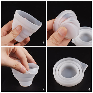 Outils époxy bricolage tasse de mélange en <span class=keywords><strong>silicone</strong></span> pliable tasse de distribution tasse de mesure en <span class=keywords><strong>silicone</strong></span> résine artisanat production de bijoux - Product Image 3