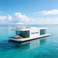 Maison flottante moderne, bungalow aquatique modulaire, maison flottante préfabriquée pour site touristique