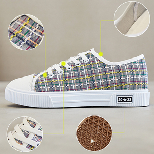 XRH Vente en gros Chaussures en toile vulcanisée à logo personnalisé à carreaux roses pour la Saint-Valentin Chaussures de sport en toile à lacets pour unisexe femmes hommes - Product Image 6