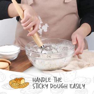 Quality 2PCS 23cm/25cm Oval <b>Bread</b> Proofing <b>Basket</b> Set with Liners Dough Scraper Basting Brush & Dough Whisk - Product Image 5