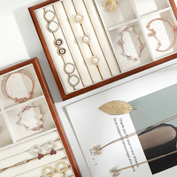 WEIMEI bijoux plateau organisateur tissu bois bijoux plateau bijoux organisateur plateau pour tiroir anneau bijoux stockage