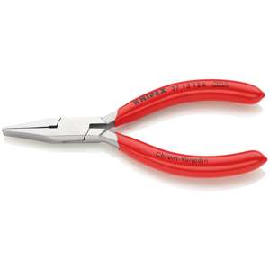 KNIPEX 37 13 125 Alicates de punta plana para Mecánica de Precisión Recubierto de plástico cromado 125 mm - Product Image 1