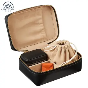 Wholesale Custom Genuine Leather Travel Women Jewelry Case With One Ring Box