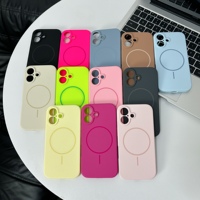 Coque magnétique fluorescente en silicone tendance pour iPhone 17 Air 16 15 14 Plus 13 12 Pro Max, compatible charge sans fil, motif bonbon