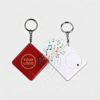 Porte-clés musical carré à commande vocale, module sonore personnalisé avec logo sur mesure pour cadeau d'entreprise