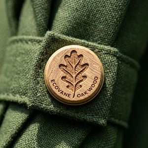 Ombrello Dritto Ecologico Sostenibile in Fibra di Vetro con Certificazione GRS, Personalizzabile con Logo, Manico in Legno, Protezione Solare - Product Image 2