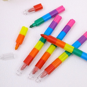 Grand ensemble de 7 crayons de couleur à emboîter, 7 couleurs, pour étudiants, <span class=keywords><strong>pastel</strong></span> à l'huile, crayon gras, peinture, graffiti, crayons carrés en plastique - Product Image 3
