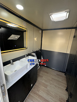Remorque WC portable multi-emplacements 2026 en promotion pour événements, conforme DOT, norme américaine, remorque toilettes, remorque salle de bain