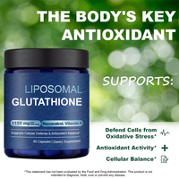 Capsules de glutathion liposomal avec resvératrol, vitamine C, riboflavine, sélénium, 60 unités, complément alimentaire