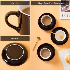 ชุดกาแฟยุโรป แก้วเซรามิกพร้อมจานรอง ขนาด 220 มล. ลายแฟนซี หนาพิเศษ สำหรับคาปูชิโน่ ลาเต้ - Product Image 4