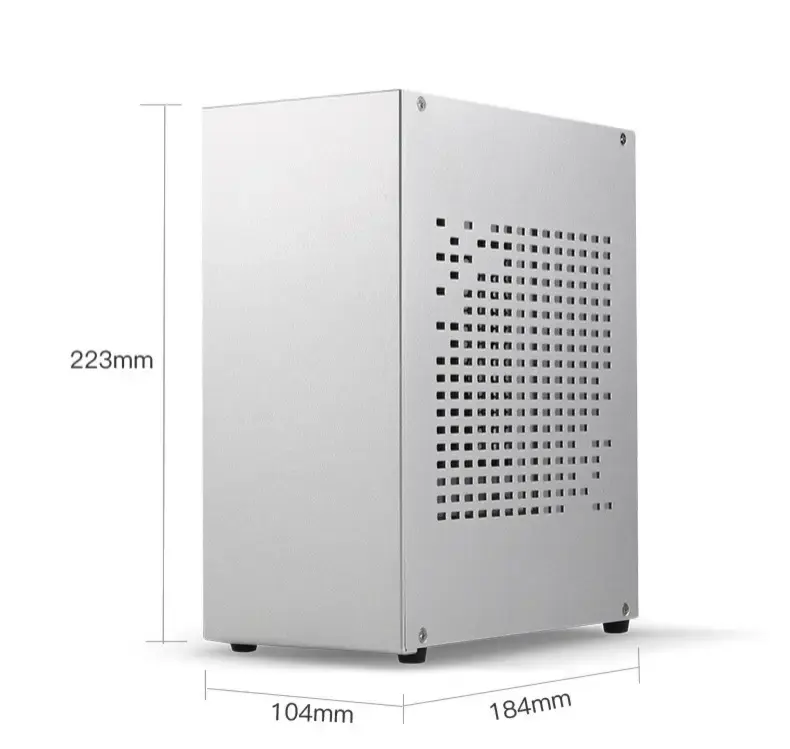 Mới đến A07 Mini ITX Máy tính để bàn trường hợp tất cả các khung nhôm với nhỏ 1U cung cấp điện hỗ trợ cho tháp thể loại