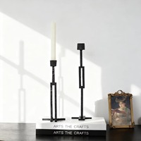 Support de bougie artisanal en aluminium, style Art Déco, motif géométrique, pour table de salle à manger, idéal pour un cadeau de pendaison de crémaillère