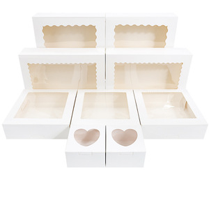 Wholesale Biodegradable Greaseproof <strong>Paper</strong> Foldable Cake <strong>Gift</strong> <strong>Boxes</strong> with Customized Shape Four-Color Printing Ribbon Accessories - Product Image 1