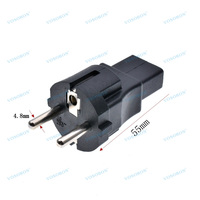 Adaptateur secteur EU vers IEC320 C13, prise mâle EU vers prise femelle IEC320 C13, prise de conversion EU (4,8 mm) 2 broches vers PDU/UPS, 10A 250V