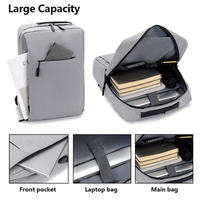 Mochila Oxford de Poliéster con Logotipo Personalizado, Unisex, para Viajes de Negocios, Estudiantes, con USB, RFID, Impermeable, con Correa de Amortiguación de Aire, Diseño Informal, Gran Capacidad