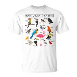 Camiseta con diseño de cómo identificar un pájaro para observadores de aves y amantes de la naturaleza - Product Image 1