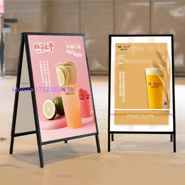 Source Factory Folding Slide-In Poster Signboard for Indoor Portability Marketing Advertising Led Frame Glass Thin Light Box