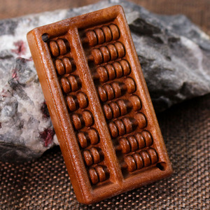 Llavero Colgante de Madera de Melocotón con Tallado 3D de Ábaco, Rectangular, Souvenir, Regalo Artesanal - Product Image 3