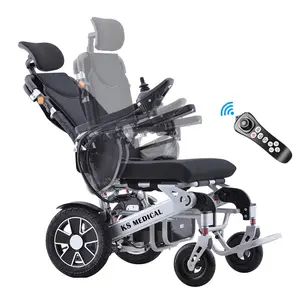 KSM-606AR Auto Adjust Rückenlehne Ergonomischer elektrischer Rollstuhl Faltbare Lieferanten Voll Liegender Elektro rollstuhl