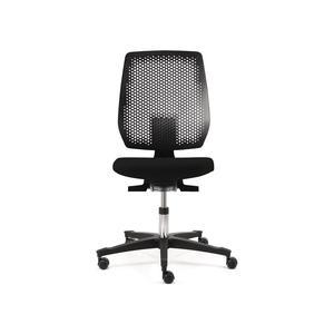 DAUPHIN Chaise pivotante de bureau Roulettes Tec en tissu noir Hauteur du siège 410-570mm - Product Image 1