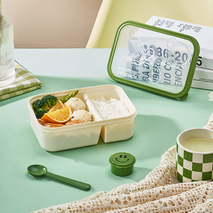 Boîte à bento durable avec cuillère-fourchette intégrée, récipient à sauce, qualité alimentaire, sans BPA, étanche, compatible micro-ondes, pour la maison et les voyages - Product Image 3