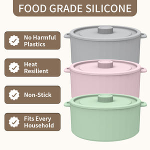 หม้อต้มอาหารซิลิโคนทนความร้อนพร้อมฝาปิดหม้อต้มอาหารซิลิโคนทนทานปราศจาก BPA ของเกาหลีเป็นมิตรต่อสิ่งแวดล้อม - Product Image 3