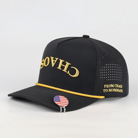 Casquettes de golf 5 panneaux de haute qualité avec logo personnalisé, broderie 3D, perforations découpées au laser, casquettes de performance sportive pour tous