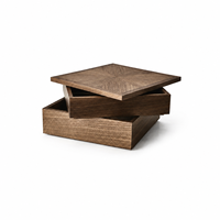 Boîte cadeau en bois personnalisée pour dattes et chocolats, avec couvercle à charnière, plateau de séparation, doublure intérieure colorée, artisanale, finition brillante