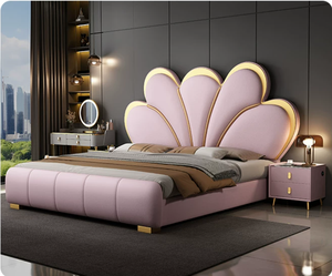 <span class=keywords><strong>Letto</strong></span> <span class=keywords><strong>Matrimoniale</strong></span> Reclinabile in Vera Pelle di Lusso Italiano, Moderno e Semplice, Imbottito, Regolabile, con Contenitore - Product Image 4