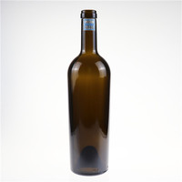 Botol Anggur Antik Hijau/Transparan 750ml, Botol Bordeaux Burgundy dengan Sumbat Kayu, Kemasan Anggur