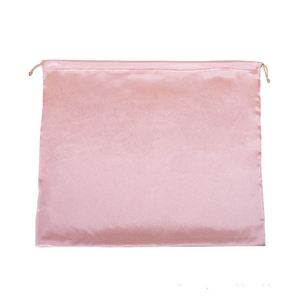Custom Logo Satin Silk Drawstring Storage <b>Bag</b> pink Satin <b>Bag</b> for Handbags Travel Satin Dust Cover for <b>Tote</b> <b>Bag</b> - Product Image 2