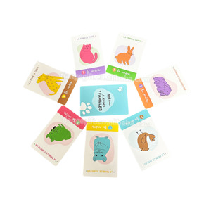 Boîte en papier personnalisable pour <span class=keywords><strong>jeu</strong></span> de cartes familial français <span class=keywords><strong>7</strong></span>, avec logo personnalisé, animaux de dessin animé mignons, écologique, recyclable et brillant - Product Image 3