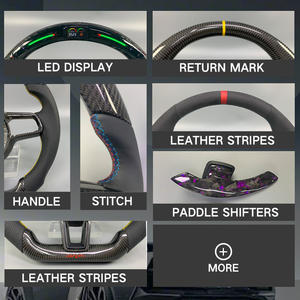 Volant intérieur de voiture en cuir forgé en fibre de carbone pour Ford <span class=keywords><strong>Fiesta</strong></span> ST CCH DX Sedan 2009-2017 avec affichage intelligent à LED - Product Image 6