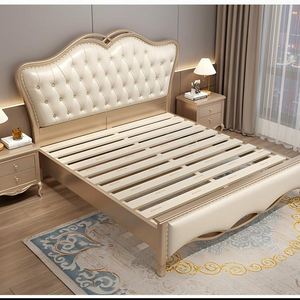 Juego de Muebles de Dormitorio con <span class=keywords><strong>Cama</strong></span> <span class=keywords><strong>Continental</strong></span> Doble Queen Size, Color Oro Champán, con Almacenamiento - Product Image 5