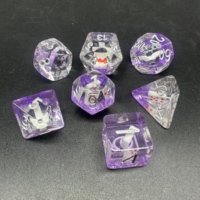Jeu de dés à thème poker pour D&D, 7 pièces, dés polyédriques en résine de 16 mm avec design carré pour les jeux de rôle sur table Dungeons & Dragons