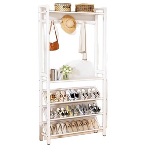 Multi Layer <b>Shoe</b> Rack And Coat Rack With Hanging <b>Space</b> For Entryway <b>Storage</b> Simple Design <b>Space</b> <b>Saving</b> Door Back Shelf - Product Image 5
