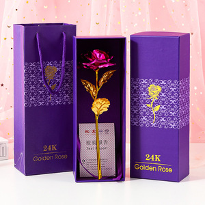 Caja de regalo con rosa de lámina de oro de 24 quilates, rosa dorada para San Valentín, Navidad y regalos para pequeños eventos - Product Image 3