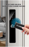 GRATEAIEN Poignée de porte intelligente électronique en acier inoxydable IP68 avec accès par empreinte digitale, mot de passe, carte et clé pour panneaux avant et arrière