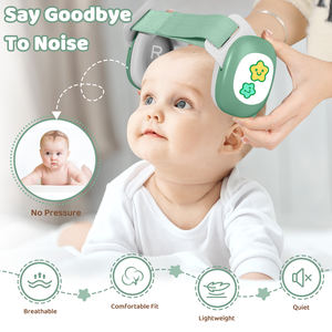 बेबी सुनवाई सुरक्षा शोर कम करने के लिए हेडबैंड के साथ सिलिकॉन फोल्डेबल पुनः प्रयोज्य कान मफ - Product Image 3