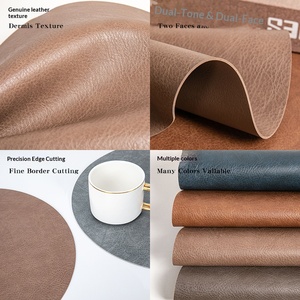 Set de table double face bicolore en cuir écologique, couleur personnalisable, imperméable et résistant à l'huile, pour la maison et la restauration occidentale - Product Image 3