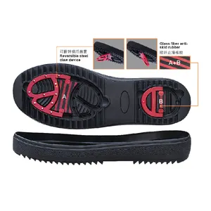 Sole manufacturer Latest Material All Terrain Grip Sole MD+RB Ice Brake Sole Casual board sole Steel Nail Grip Sole