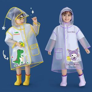 Imperméable transparent à capuche pour enfants, poncho imperméable avec imprimé licorne et bordure rose - Product Image 5