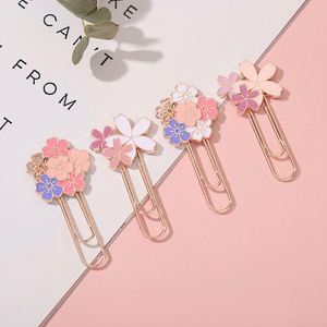 23 <b>Cute</b> Cherry Blossom Flower Design Metal Paper Clips Office School Student Clips <b>Bookmark</b> Stationery - Product Image 2