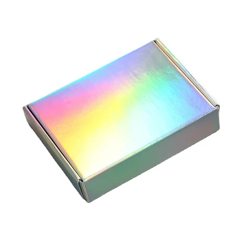 Custom Luxury Holographic Glitter Holographic Pink Folding lip gloss Wig Packaging Box