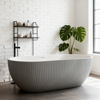 Baignoire autoportante ovale YIDA moderne pour 1 personne, en pierre artificielle écologique, pour usage intérieur/extérieur, idéale pour les hôtels