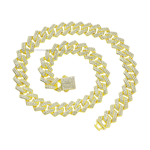 Hip Hop Full Rhombus Necklace Street Accessories Personalized <b>Cuban</b> <b>Chain</b> Necklace Tanjing Fashion Lijing Necklace - Product Image 1