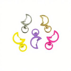 Colgante de joyería DIY hecho a mano de 19 mm con broche de mosquetón, diseño de luna, piña y cereza, en aleación con pintura horneada de colores, accesorios para llavero - Product Image 1