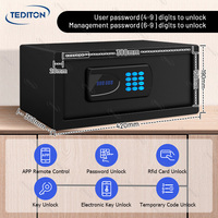 Caja Fuerte Inteligente Digital Automática a Prueba de Fuego Tediton TTLock App Office para Hotel y Hogar