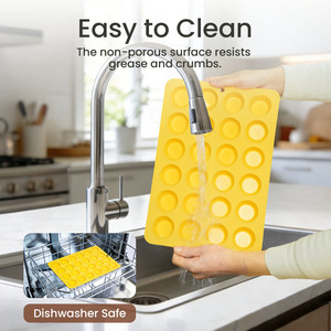 BPA Free Nonstick 24-Cup Mini Silicone Muffin & Cupcake Baking <b>Pan</b> Heat Resisting Dishwasher Safe Oven Safe Easy Release - Product Image 4
